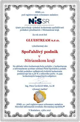 Gluestream equipment. Certificate 4