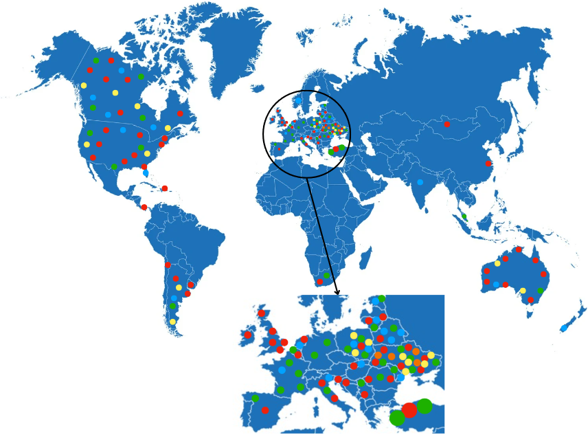 Gluestream equipment. Sales geography