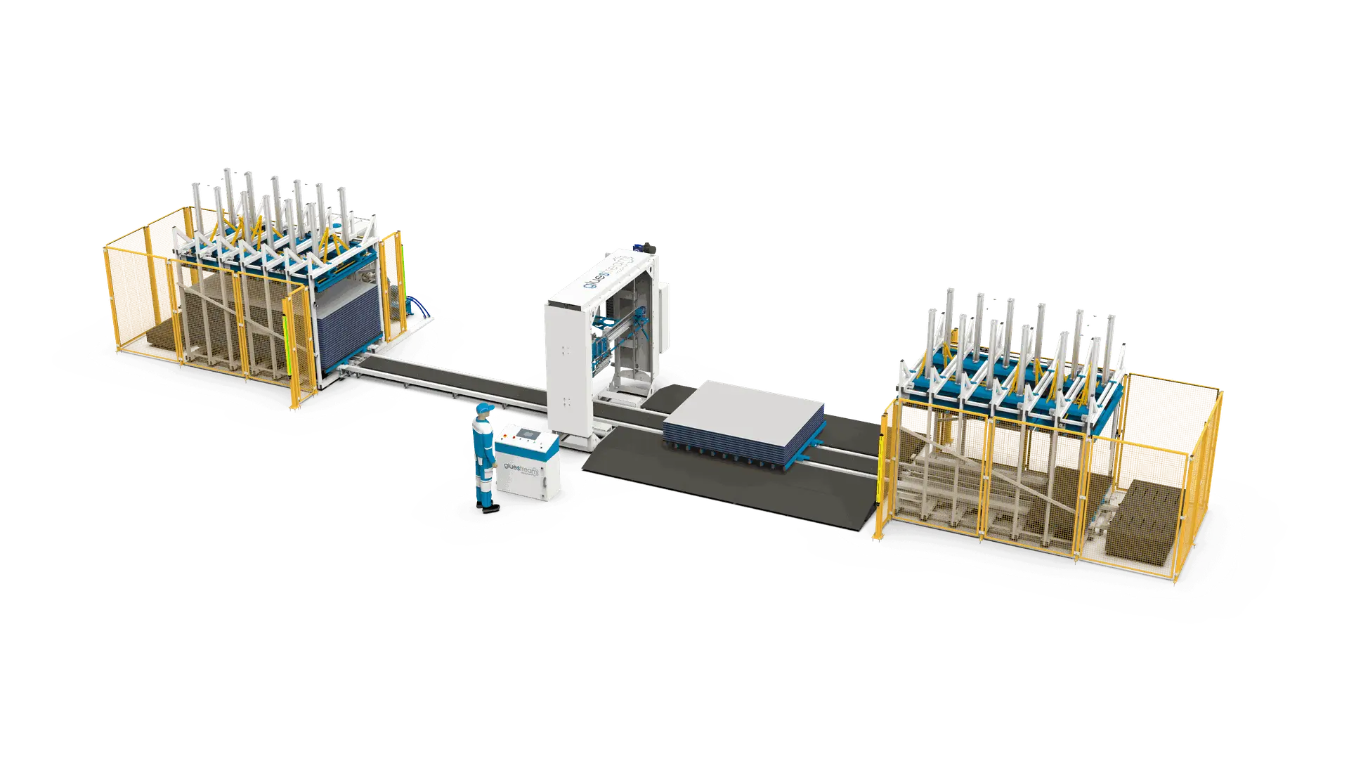 Equipamiento Gluestream. Línea de producción de paneles sándwich compuestos de PVC GFK