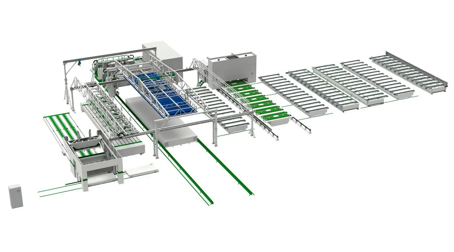 Equipo Gluestream. Línea de producción de paneles SIP para paredes