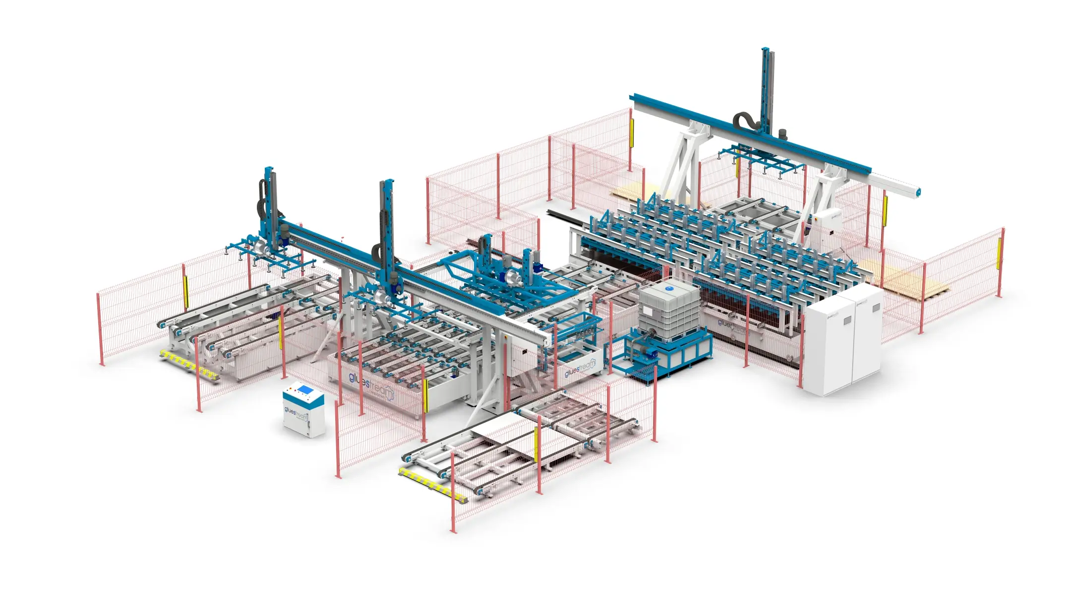 Gluestream-Ausrüstung. Vollautomatische Sandwichpaneel-Produktionslinie ASPL 3.1.BFT