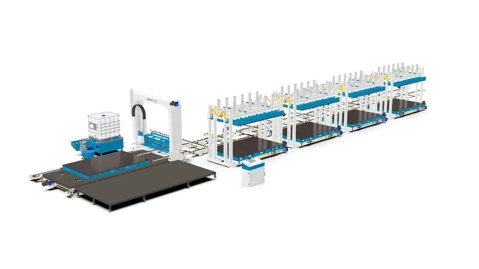 PVC sandwich panel production line ASPL-10M four presses wo panels.webp