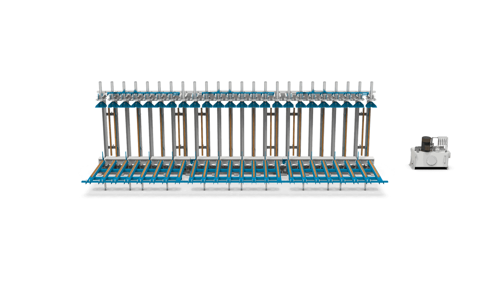 Glulam beam press with a clamp system.webp