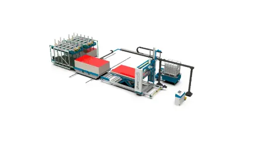 Линия производства сэндвич-панелей ASPL-10M.FH.2P с ножничным подъемником